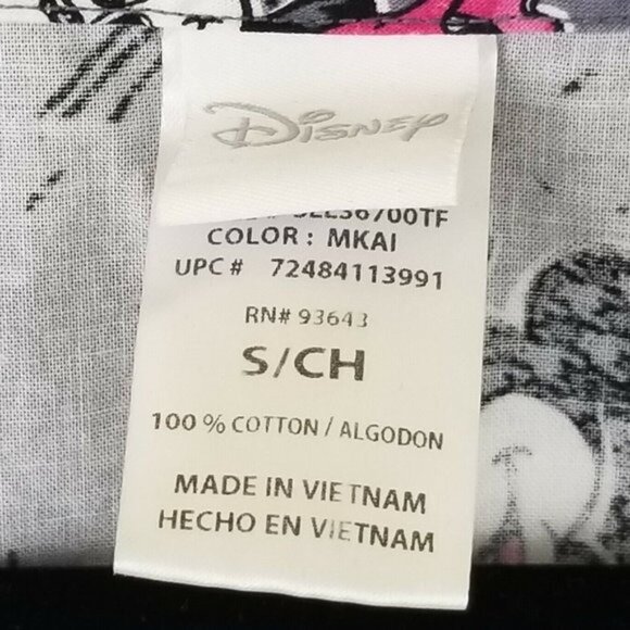 Disney Minnie Mouse Womens Scrub Top S Purple V-Neck Short Sleeves 100% Cotton C - Picture 6 of 6